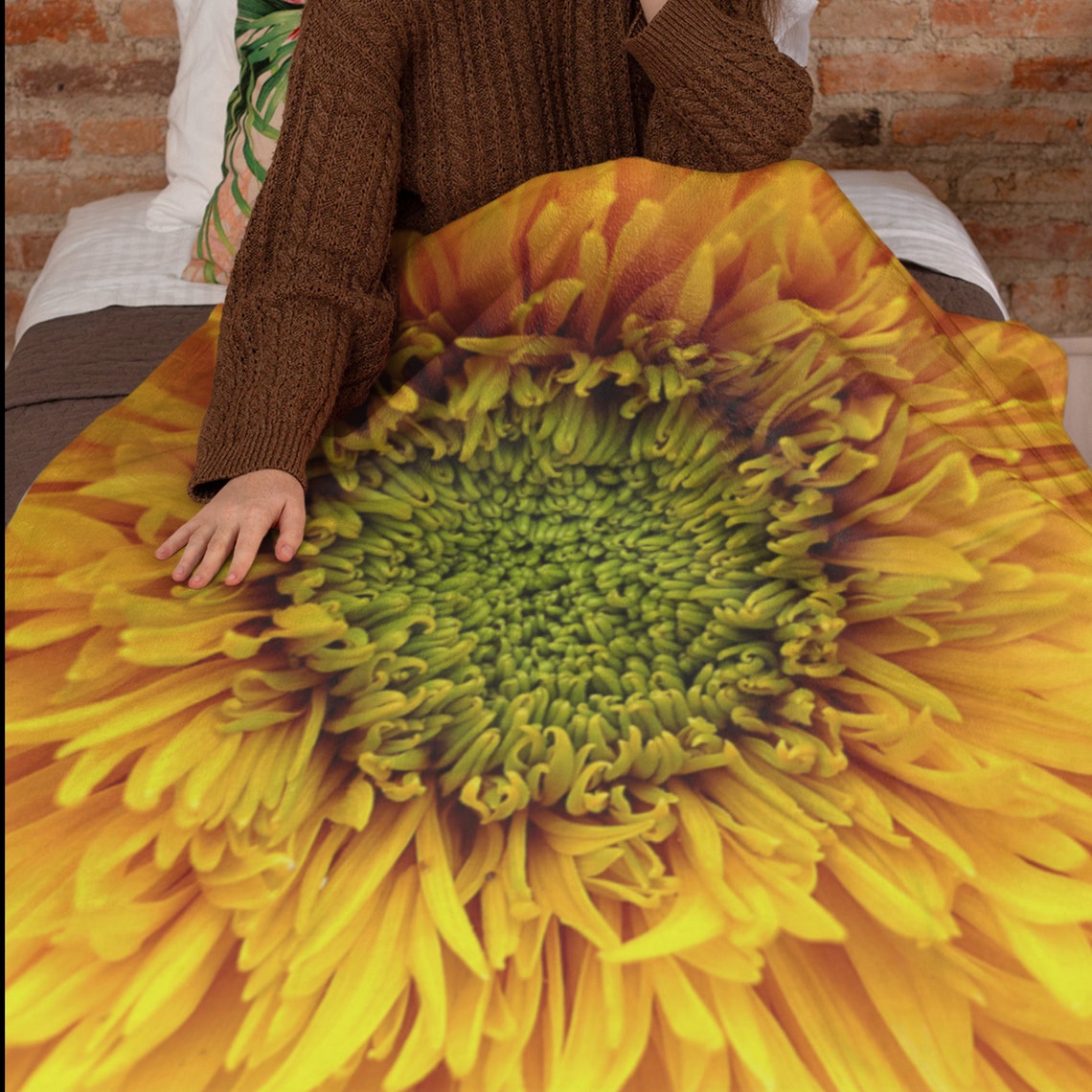 Sunflower Throw Blanket Etsy