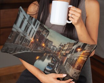 Venice Italy Pillow | Linen Throw Pillow