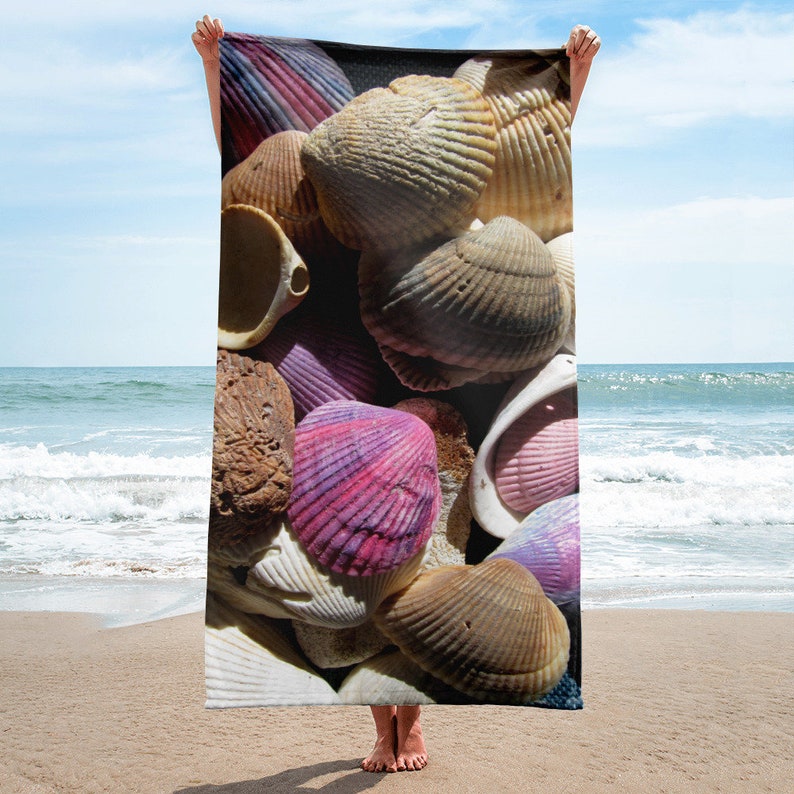 Seashell Beach Towel Pool Towel Bath Towel Beach Decor Etsy