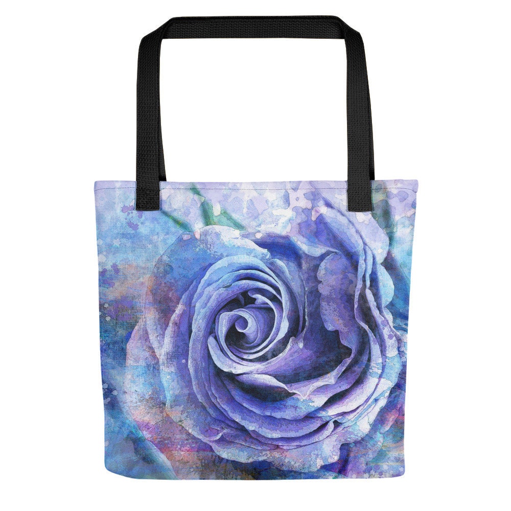 Purple Rose Tote Bag Tote Bag Crochet Bag Shopping Bag - Etsy