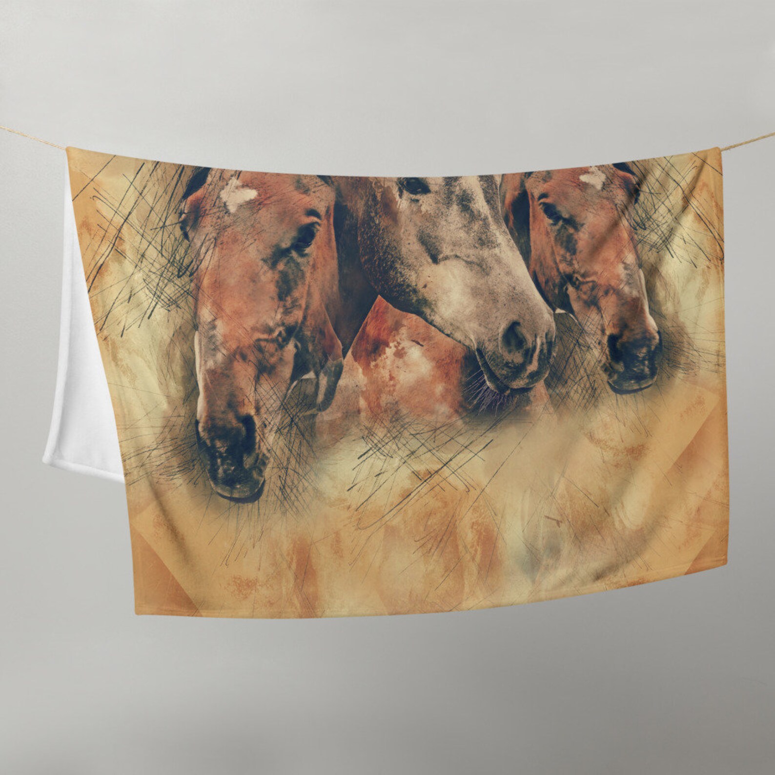 Horses Throw Blanket Etsy
