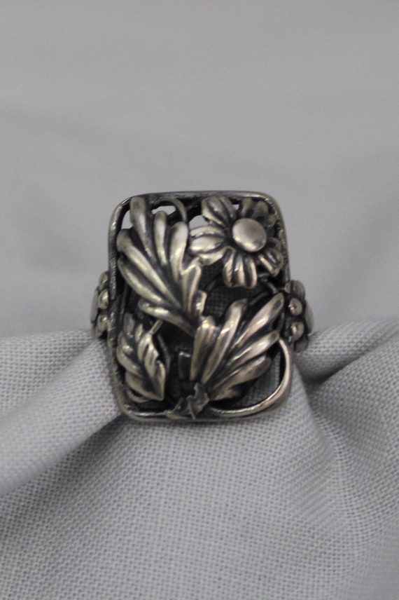 Coro Sterling Craft Floral Ring