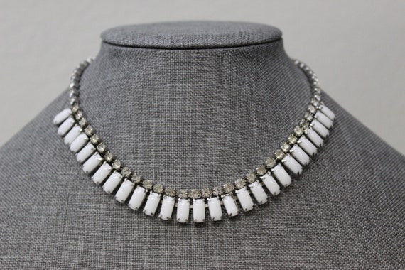 White Milk Glass Necklace - image 1