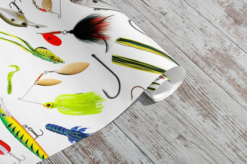 30 x 15/' Long FREE US SHIPPING 37.5 Square Feet Fishing Lure Gift Wrap