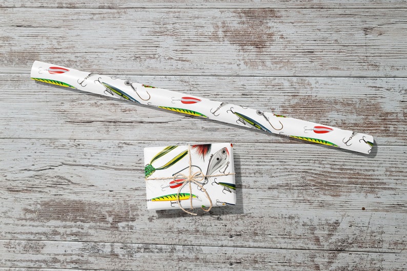 30 x 15/' Long FREE US SHIPPING 37.5 Square Feet Fishing Lure Gift Wrap