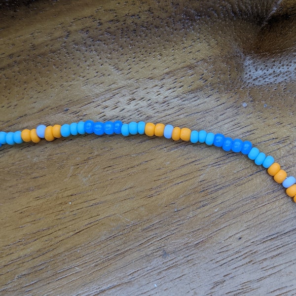 Beaded layering necklace (sky blue, mint, tangerine, periwinkle)