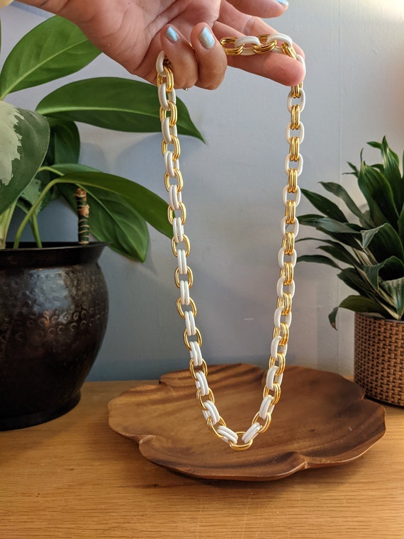 White gold chunky chain cheap necklace