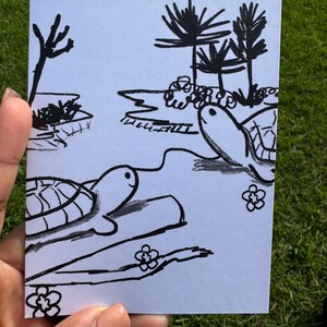 Carte de vœux Croquis de tortue