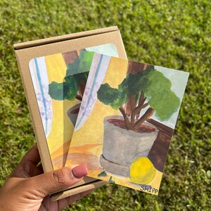 Carte de plante en pot de citron