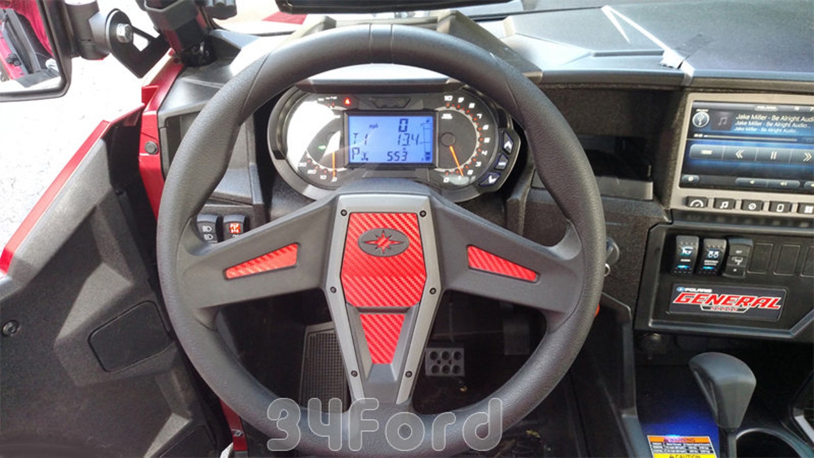 Polaris RZR / General 1000 Red Carbon Fiber Steering Wheel Etsy