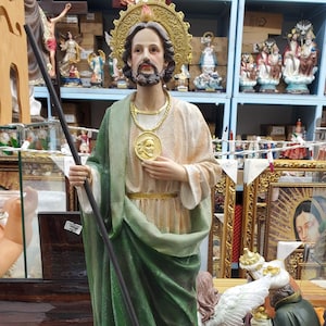 San Judas Saint Jude 20 Inch Statue textured Saint Jude Canvas San Juditas Catholic Figurine san judas tadeo
