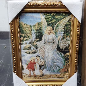 Guardian Angel CUADRO 9&quot;x11&quot; Angel De La Guarda Cushioned Frame Acojinado picture