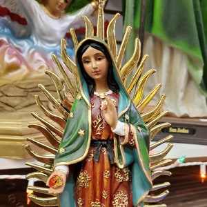 12 inch Virgen De Guadalupe And Diego Statue Our Lady Of Guadalupe Catholic Figurine Mary