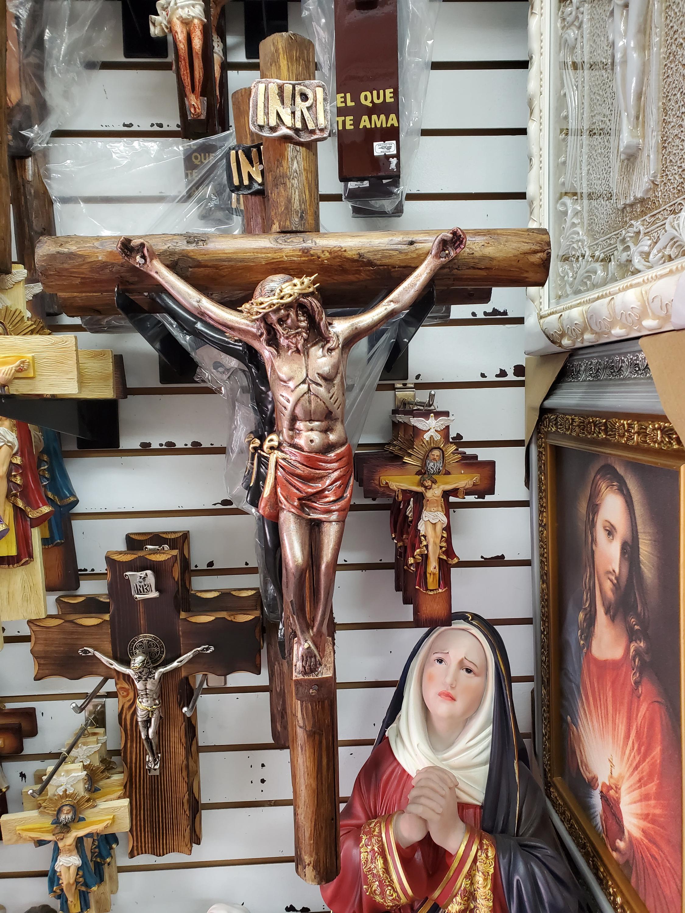 28 Inch Wall Cross Jesus Christ Crucifix Tronco Manto Crucifijo