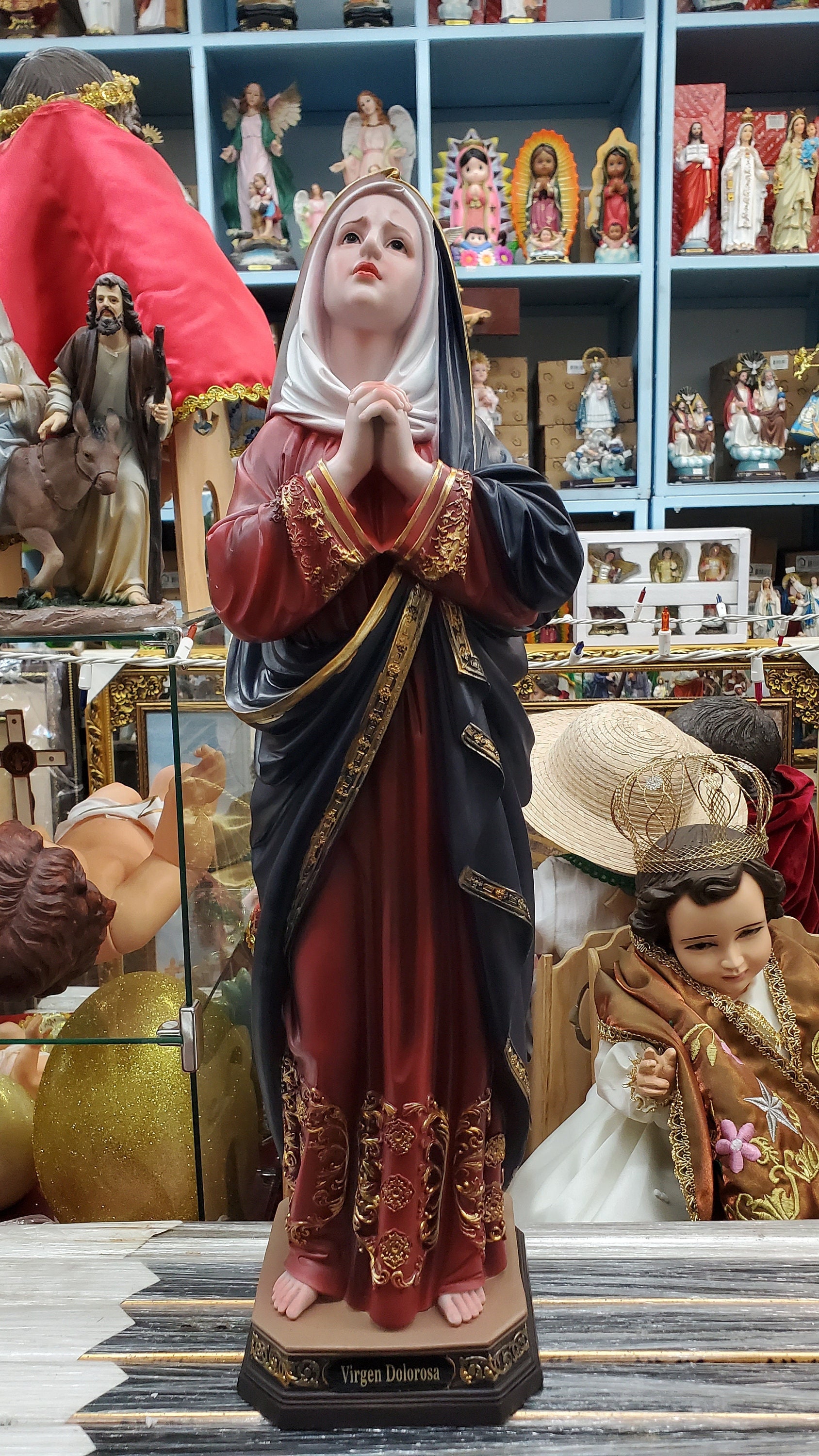 24 inch Our Lady of Sorrows STATUE Virgen Dolorosa Mary Catholic Figurine Mary