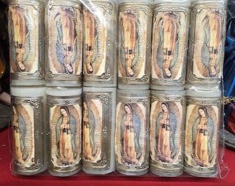 12pk Virgen De Guadalupe 12 Pk Cirio candle Easter Paschal Candle virgen mary