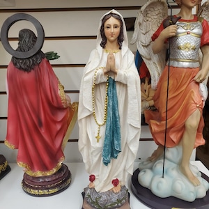 16 inch Our Lady Of Lourdes STATUE the Blessed Virgin Mary textured statue