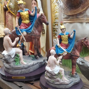 San Martin Caballero Statue Religious Figurine Saint