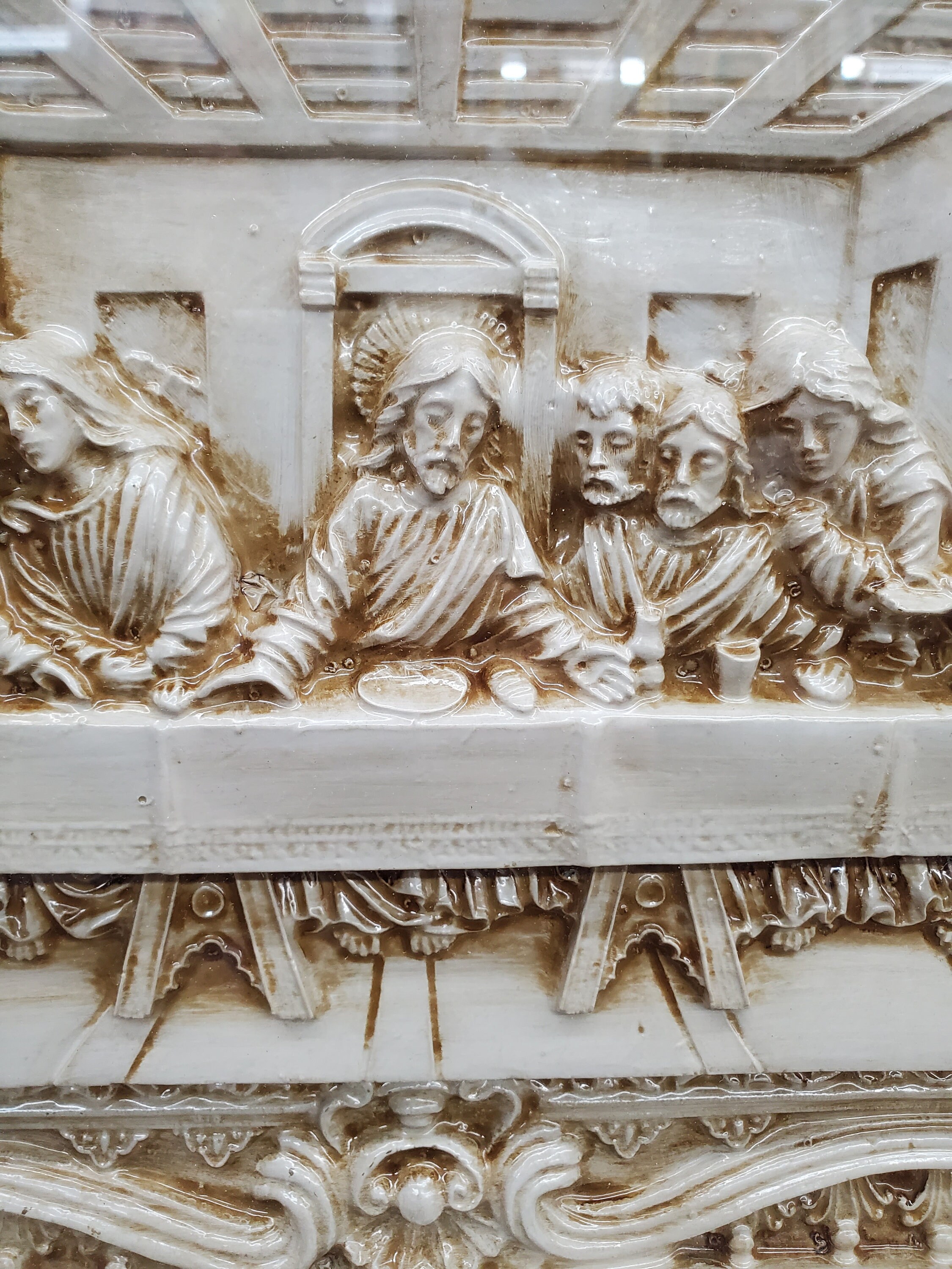Last Supper White 3D Double Frame 26x17 Inches Ultima Cena Wall