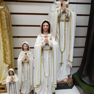 Rosa Mistica white and gold Statue No.25044 Mystical Rose Figurine