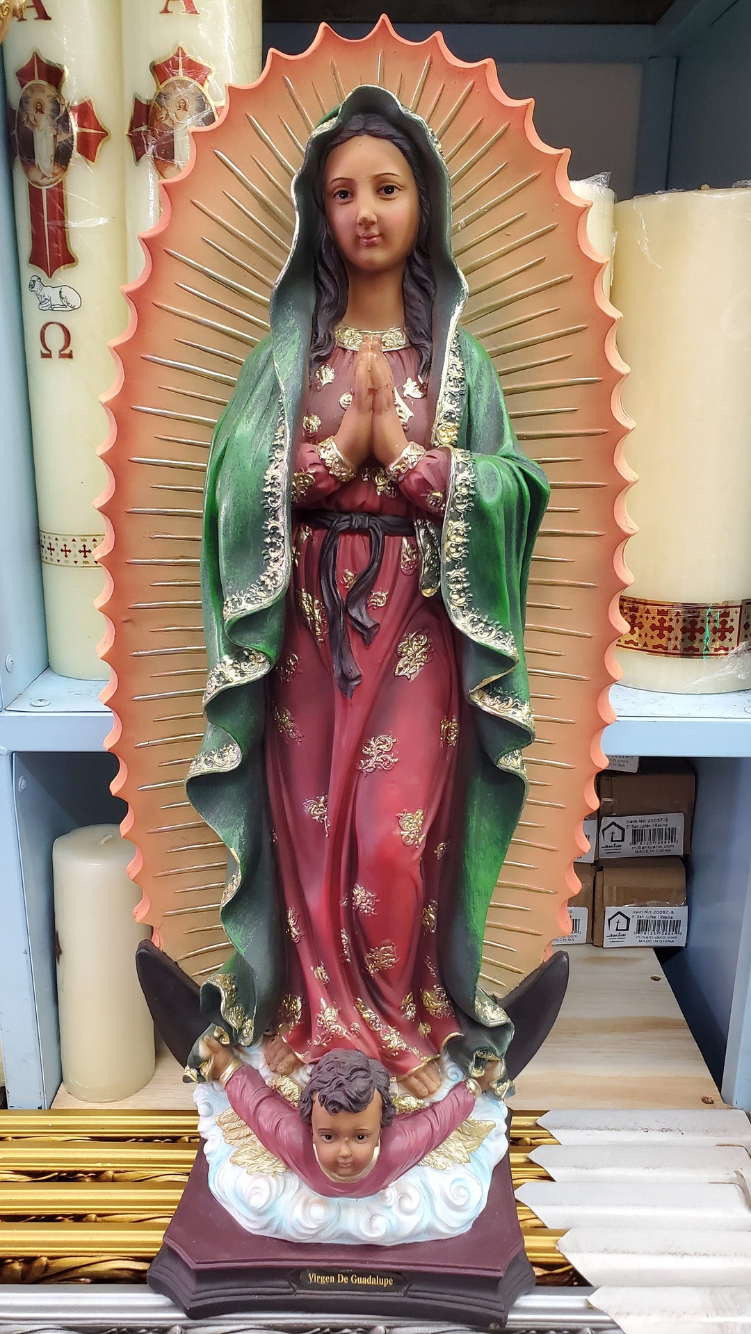 24 Inch Statue Our Lady of Guadalupe Statue Handcrafted Virgen Maria ...