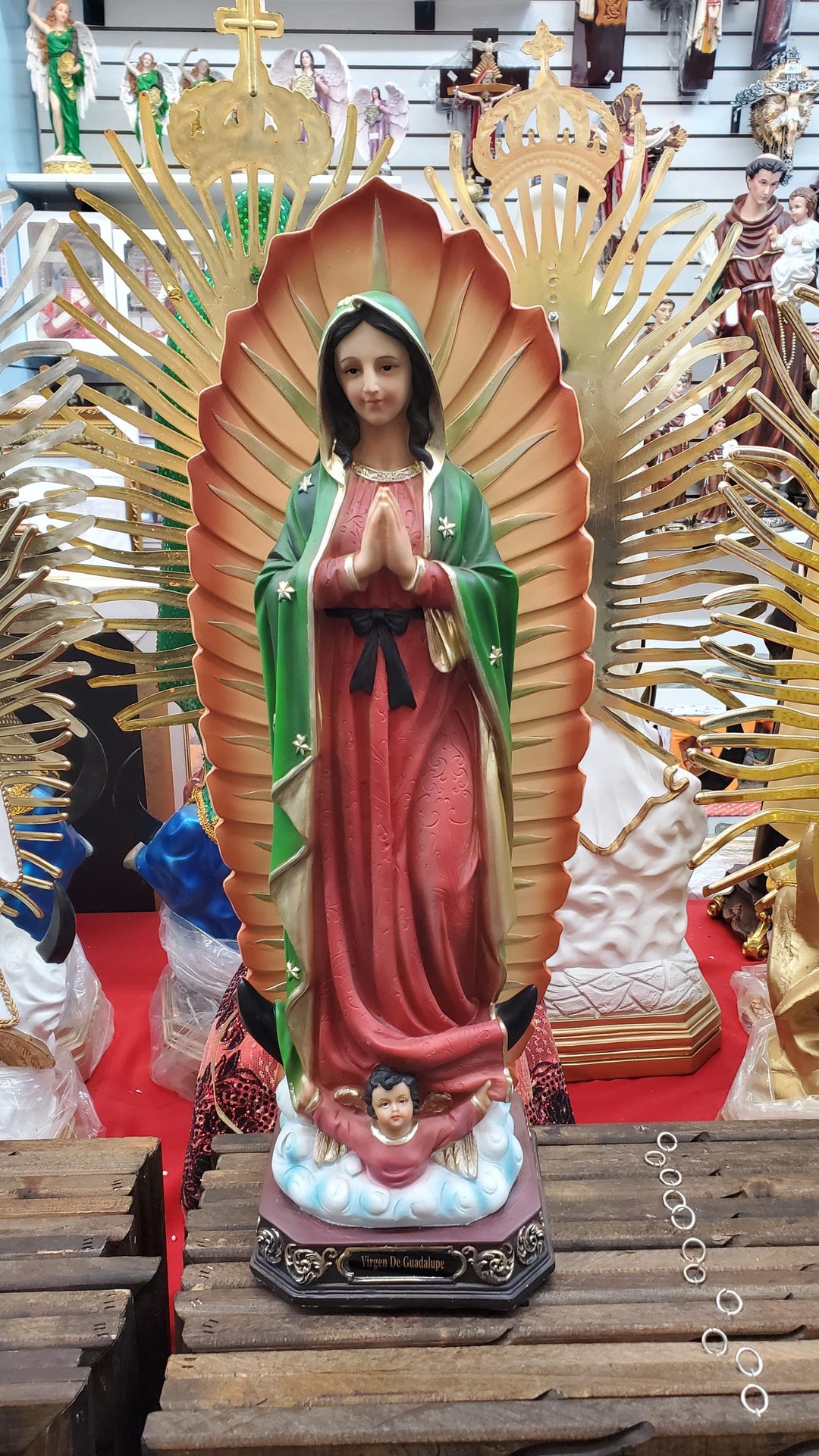 24 Inch Statue Our Lady of Guadalupe Statue Handcrafted Virgen Maria ...