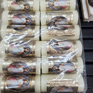 12 Pk Cirio Pascual Regular 3&quot; Inch Tall Easter Paschal Candles beeswax Divine Mercy