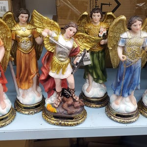 Set 7 Arcangeles 8 Inch - Statue Archangel San Miguel Arcangel, Gabriel, uriel, Barachiel, Jofiel, San Rafael, San Zadquiel