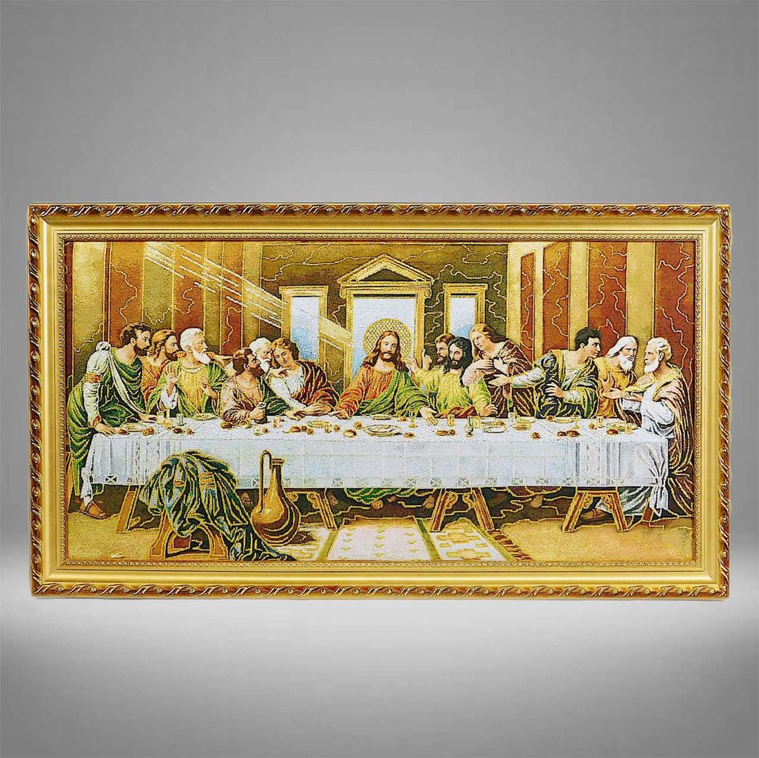 Last Supper Picture Frame Ray of Light Ultima Cena Catholic Etsy