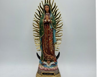 Our Lady of Guadalupe Statue Handcrafted Virgen Maria / Mary Catholic Figurine