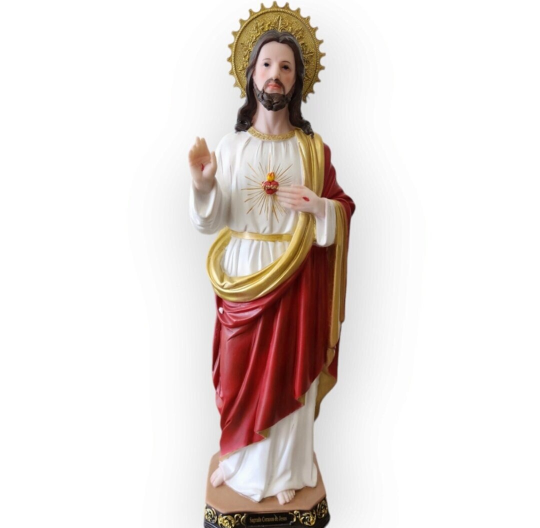 24 Inch Statue Sacred Heart of Jesus Statue Sagrado Corazon De Jesus - Etsy