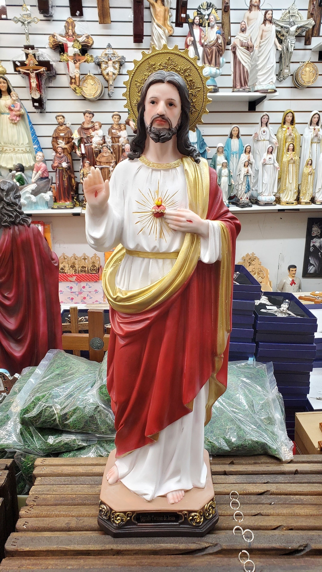 24 Inch Statue Sacred Heart of Jesus Statue Sagrado Corazon De Jesus - Etsy