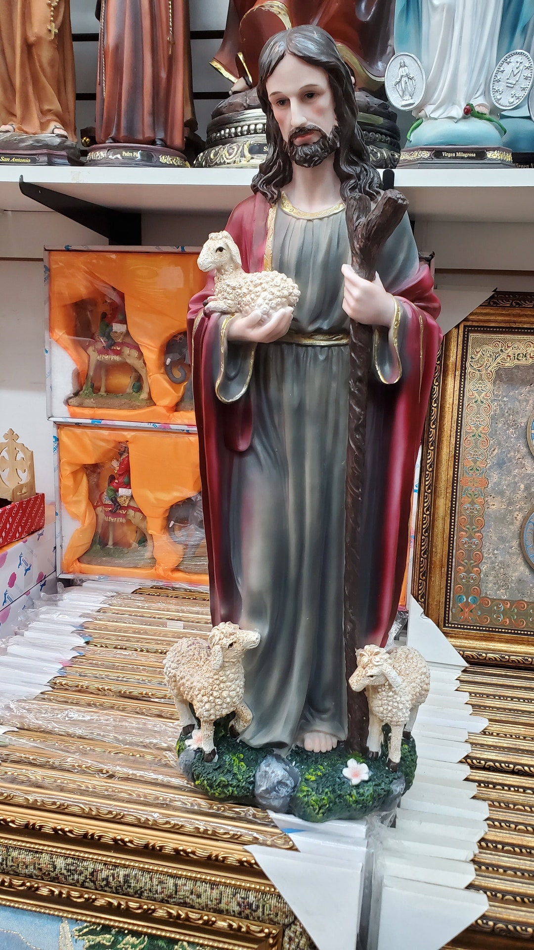 24 Inch Statue El Bueno Pastor the Good Shepherd Statue Jesus Catholic ...