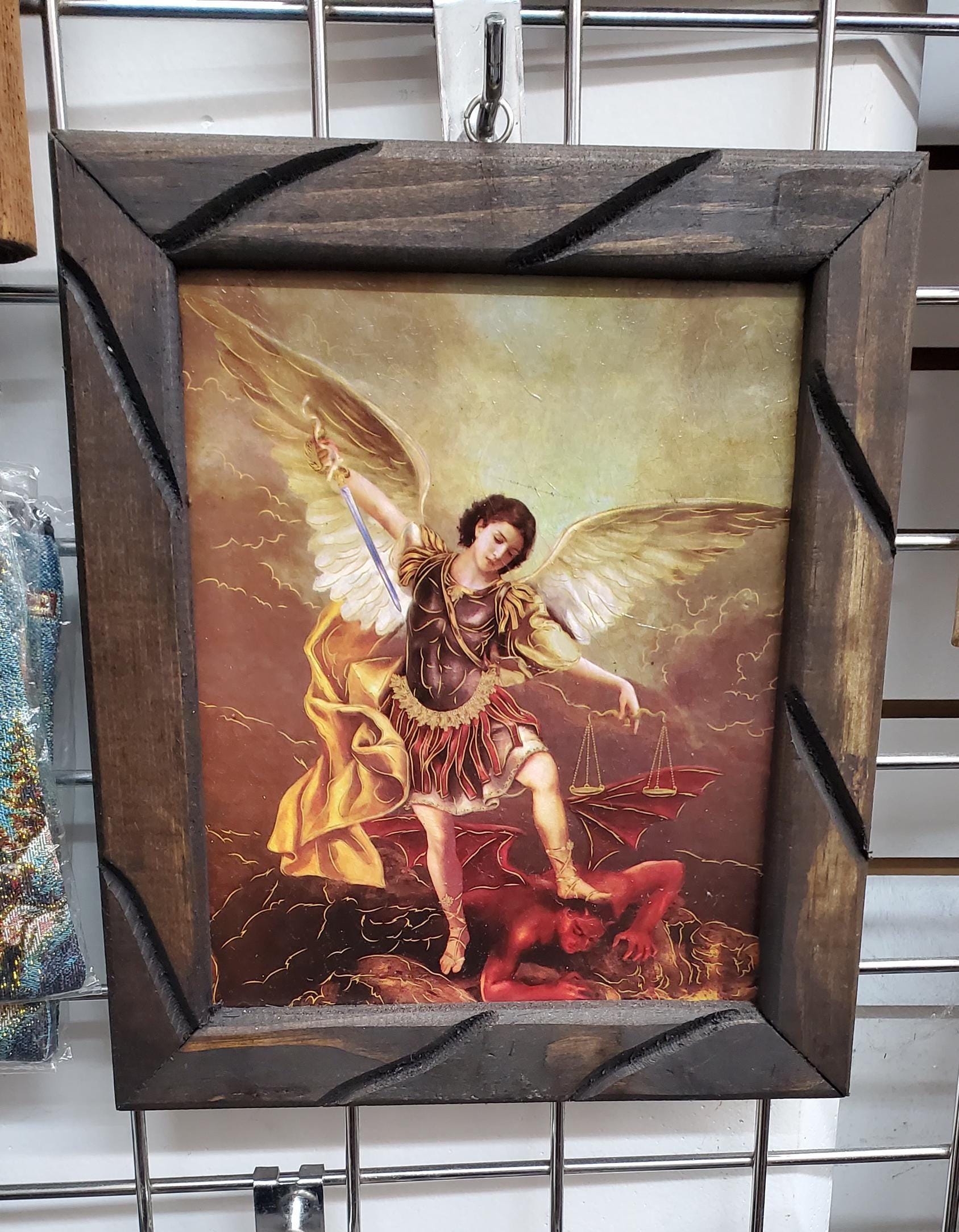 Saint Michael Archangel FRAME Cuadro Madera 9x11 San Miguel