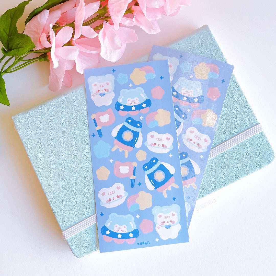 Cute Bear Sticker Sheet Cute Space Sticker Sheet kawaii - Etsy