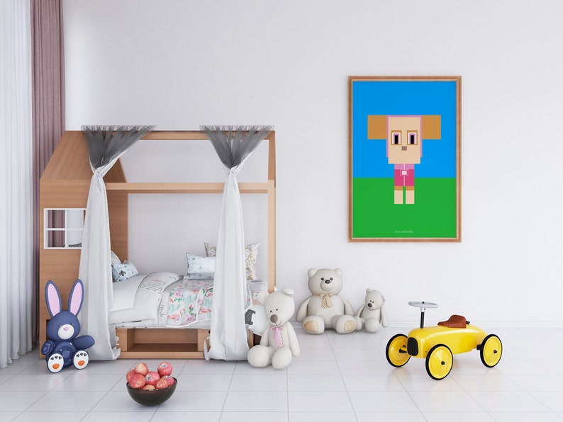 Photoshop Digital Art Kids Cartoon CGI\u2013animated children/'s television series Paw Patrol Minimal Block Poster Print