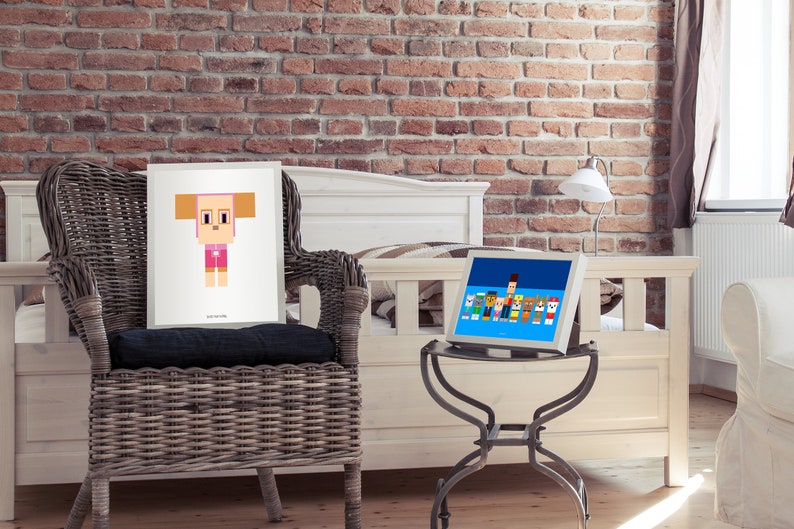 Photoshop Digital Art Kids Cartoon CGI\u2013animated children/'s television series Paw Patrol Minimal Block Poster Print