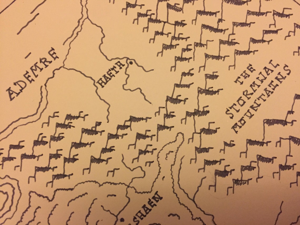Kingkiller Chronicle Four Corners A3 Hand Drawn Paper Map Etsy