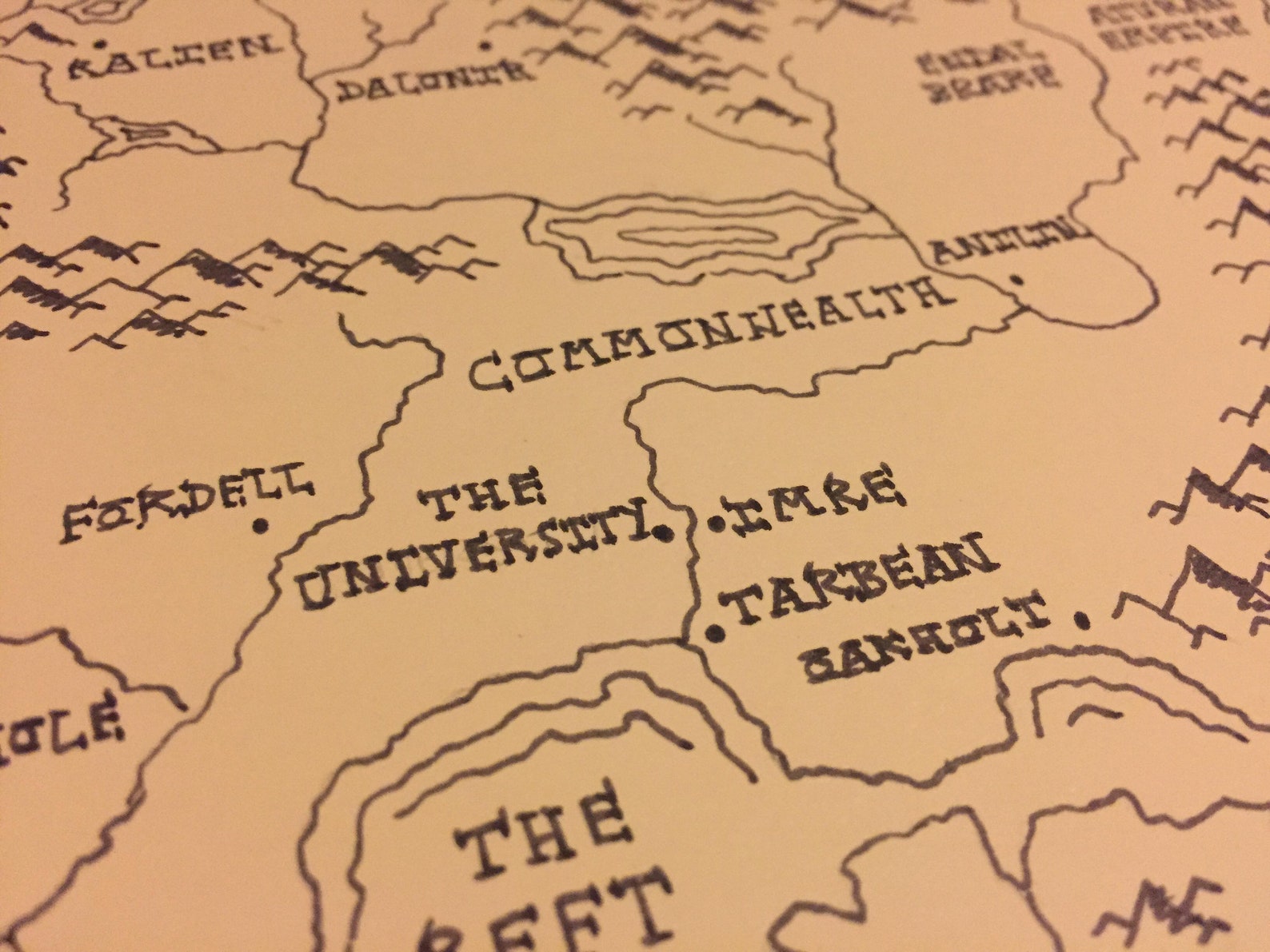 Kingkiller Chronicle Four Corners A3 Hand Drawn Paper Map Etsy