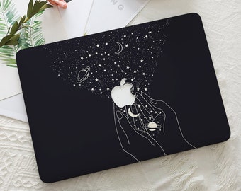 Space Star Moon MacBook Case Minimalist Line Art Laptop Cover For Mac 16 15 13 Inch For Macbook Air 15/13 Pro 14/13 M1 M2 M3 2024 2023 2022