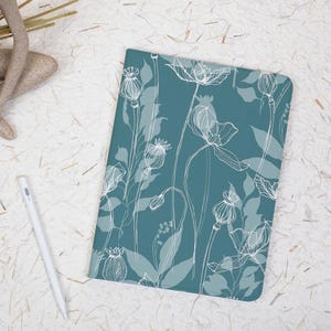 Flower Line Drawing Art iPad Case with Pencil Holder Cover for iPad 11/10/9/8 Gen 10.9&quot; 10.2&quot; 11&quot; 13&quot; Pro 12.9&quot;, Air 3/4/5/6/7th, Mini 6/7