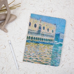 Monet Oil Painting iPad Protective Case with Pencil Holder Cover for 2025 Air 7/6/5 10.9&quot; 11&quot; 13&quot; iPad 11/10/9 10.2&quot; Pro 12.9 Inch Mini 6/7
