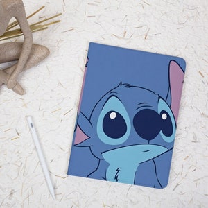Cute Stitch iPad Case with Apple Pencil Holder Cover for iPad 11/10/9/8 Gen A16 2025 M3 Air 7/6/5/4 11" 10.9" 13" 2024 Pro 12.9 Inch M4 M2