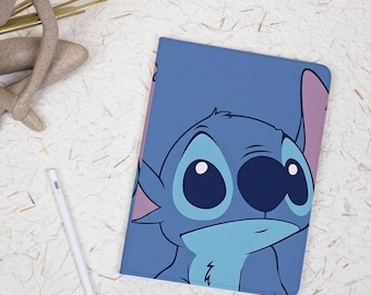Cute Stitch iPad Case with  Pencil Holder Cover for iPad 11/10/9/8 Gen A16 2025 M3 Air 7/6/5/4 11" 10.9" 13" 2024 Pro 12.9 Inch M4 M2