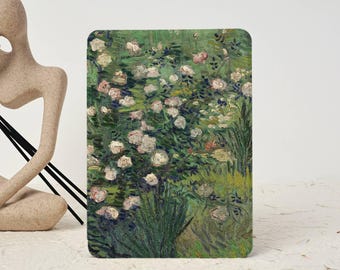 Van Gogh Roses Draw Kindle/Kobo Clara Case with Hand Strap, Clear Back Case for Paperwhite 12/11th Gen, Colorsoft, Kindle 6 inch 2024 Cover
