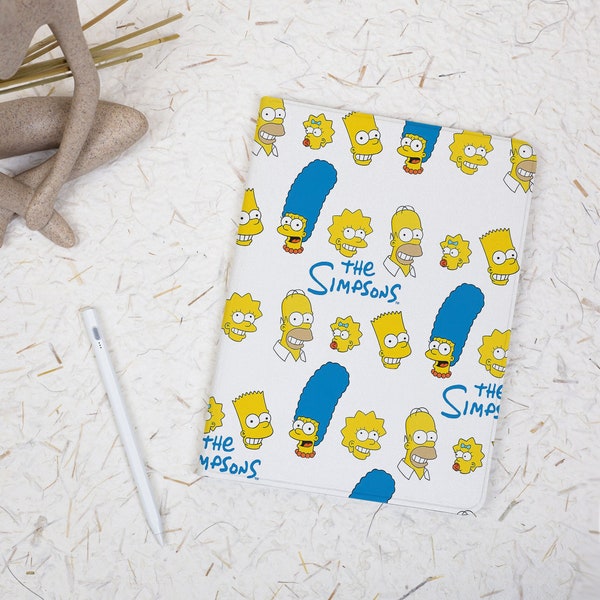 Cute The Simpsons Cartoon iPad Case with Apple Pencil Holder Cover for iPad Air 5 4 Case iPad Pro 11 12 9 2020/21/22 Protective iPad Sleeve