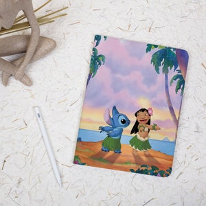 Cartoon Kawaii Stitch iPad Case with Apple Pencil Holder Cover for iPad Air 5 3 4 Case iPad Pro 11 12 9 2020/21/22 Protective iPad Sleeve