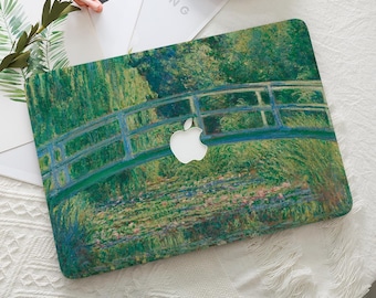 Monet Water Lily Pond Green Macbook Hard Protective Case Laptop Cover for 2026 Neo 13 Air 15/13/11 Mac Pro 16/15/14/13 inch M5 M4 M3 M2 M1