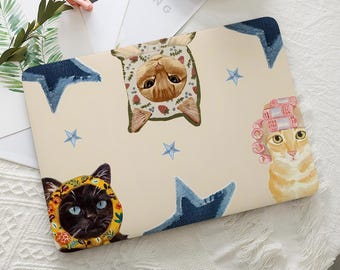 Cute Cats StarsMacbook Hard Protective Case Laptop Cover for 2026 Neo Air 15/13/11 A3448 Mac Pro 16/15/14/13 inch A3434 M5 M4 M3 M2 M1 Ret12