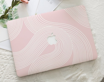 Minimalist Line Pink MacBook Hard Protective Case Laptop Cover for